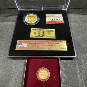 Collectible Pin and Coin Set with Display Case